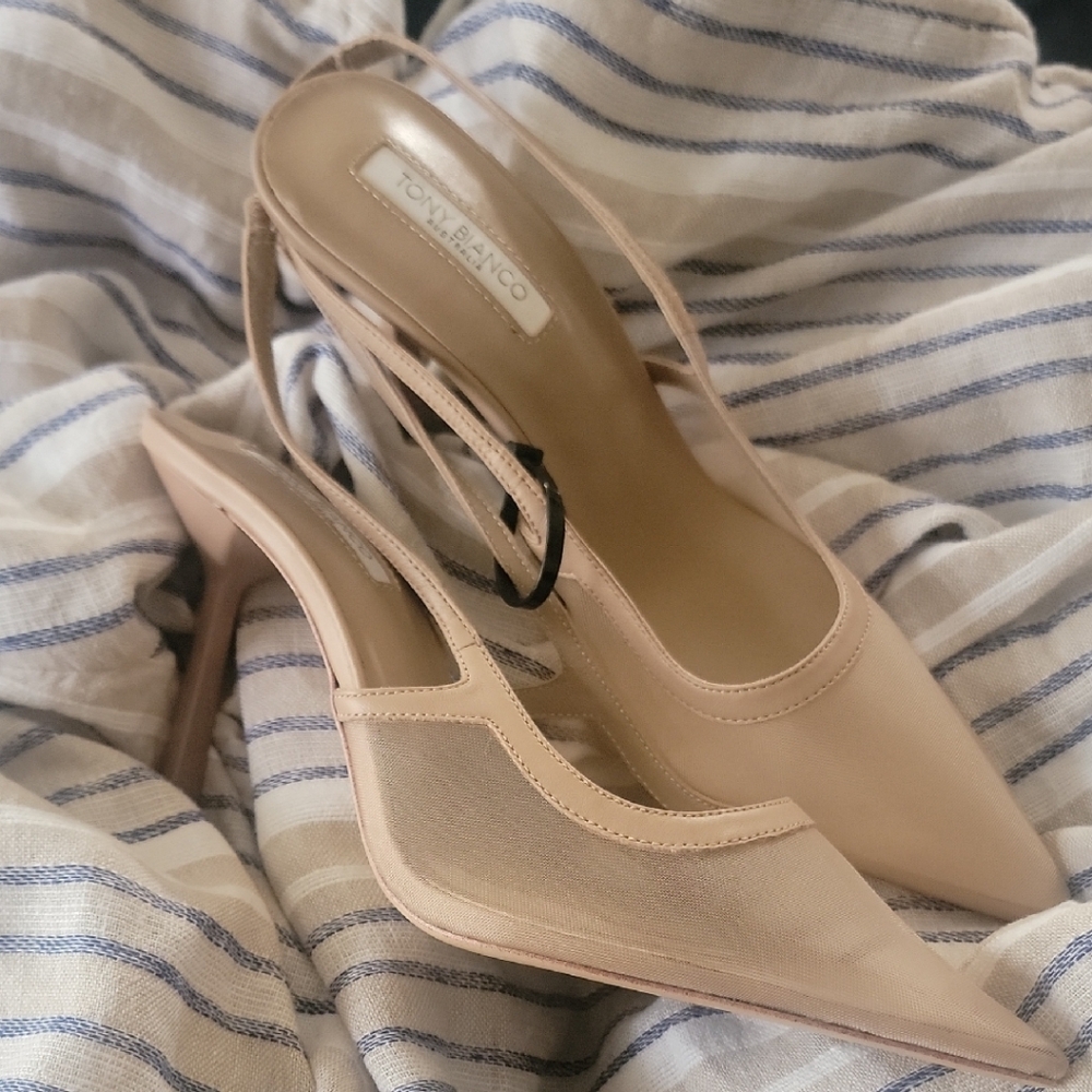 Tony Bianco Tan Slingback Heels